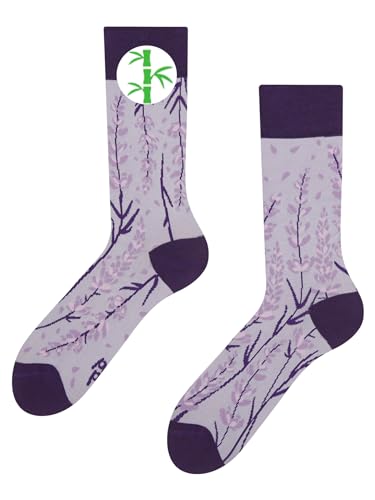 Dedoles Calcetines Unisex Hombre Mujer y Niños Algodón muchos diseños divertidos diferente izquierda derecha, color: Morado, diseño: Lavanda (bambú), tamaño: 43-46