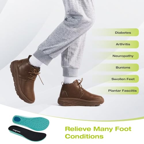 Women's Orthopedic Wide Leather Winter Ankle Boots: Comfortable Arch Support Walking Shoes for Diabetic and Orthotic, Casual Warm Plantar Fasciitis Dress Shoes for Foot and Heel Pain3