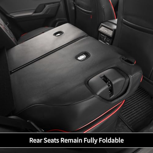 EKR Rav4 Seat Covers Custom Fit for Toyota Rav4 (Hybrid) Woodland/Limited 2026, Leather Car Seat Cover Full Set for SUV,Faux Leather(Black with Red Piping) by EKR - Used condition - Image 7