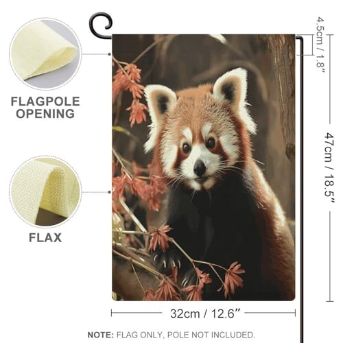 Bandera de jardín pequeña de panda rojo para decorar terrazas y patios 3