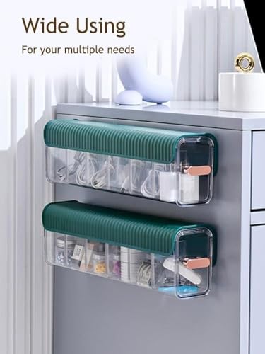 Image of Wall Mounted Socks & Innerwear Organizer for Wardrobe | Pull Out Storage Box for Socks, Underwear, Bra & Hanky | Space Saving Wardrobe Organizer for Cupboard | Self Adhesive Hanging Storage Rack (1)