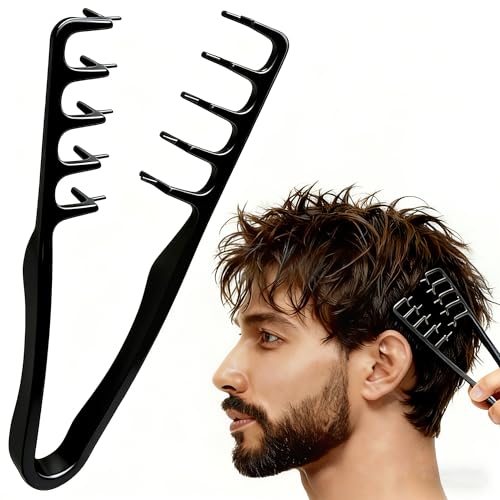 Curl and Texture Comb, Hair Tongs Texture Comb, Styling, Volume Tool, for Hair Roots, Fringe, Lifts Hair, Brush, for Men and Women - View 3