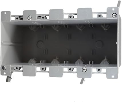 Cantex 3012631 68 cu. in. Old Work Rectangle PVC 4 Gang Outlet Box Gray