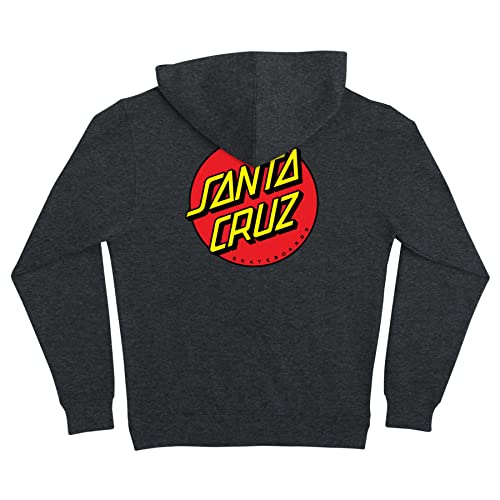 Image of SANTA CRUZ Youth Zip Up Hooded Sweatshirt Classic Dot Youth Skate Zip Up Sweatshirt