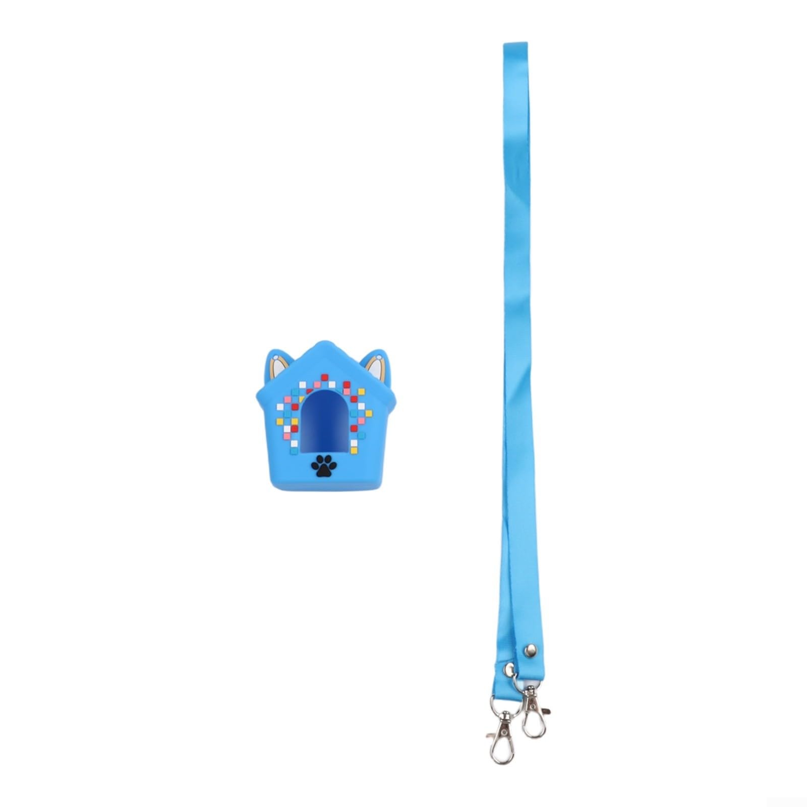 Protective Silicone Case,for Bitzee Doghouse, Shockproof Dustproof Cover,with Lanyard, Soft Full Shell,for Kids Virtual Pet Toy, Purple Blue Pink(Blue)