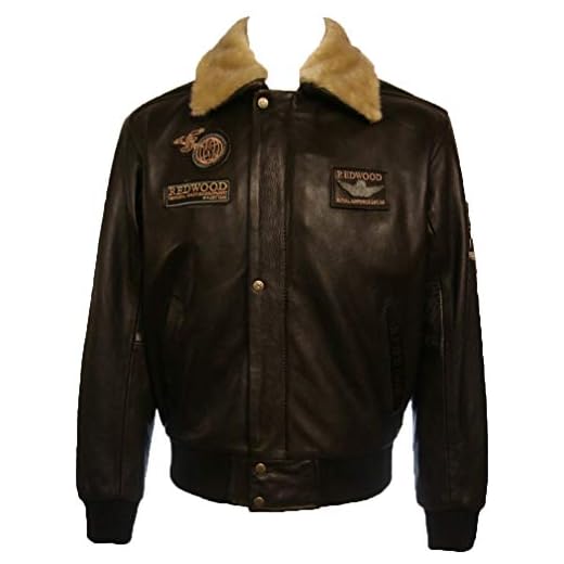 UNICORN Hombres Genuino real cuero chaqueta Piloto Marrón Vaca pellejo #N4 Tamaño 44