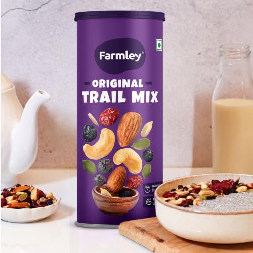 Image of Farmley Trail Mix | 7 Superfood in 1 Mixes | Dry Fruits Contains Almonds, Cashews, Blueberries, Blackcurrant, Pumpkin & Sunflower Seeds (325g (Pack of 3))