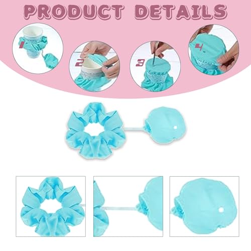 4Stück Ko Tropfen Schutz Armband,Getränkeschutzdeckel,Cap Scrunchie Haarband Drink Cover,Getränke Abdeckung Cap Haargummi Scrunchie,Wiederverwendbar Getränkedeckel,Nightcap Ideal Für BarsUndPartys (4)