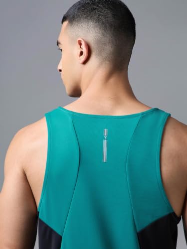 Image of TECHNOSPORT Men's Solid Slim Fit Scoop Neck Sports Innerwear Vest with TECHNOCOOL+ Quick Dry Anti Odour Anti Microbial 2 Way Stretch Soft & Smooth Activewear