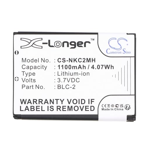 Doerline Battery for 1220,1221,1260,1261,2260,3310,3315,3330,3350,3360,3385, 3390,3395,3410,3510,3510i,3520,3530,3560,3570,Part NO:BLC-2,BLC-1,BMC-3 (1100mAh/3.7V)