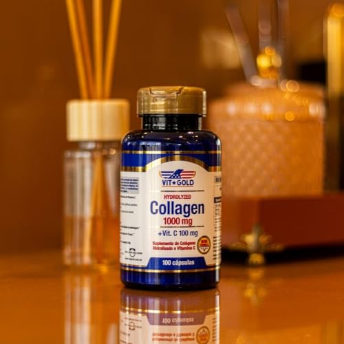 Colágeno Hidrolisado 1.000mg com Vitamina C Vitgold - 100 cápsulas