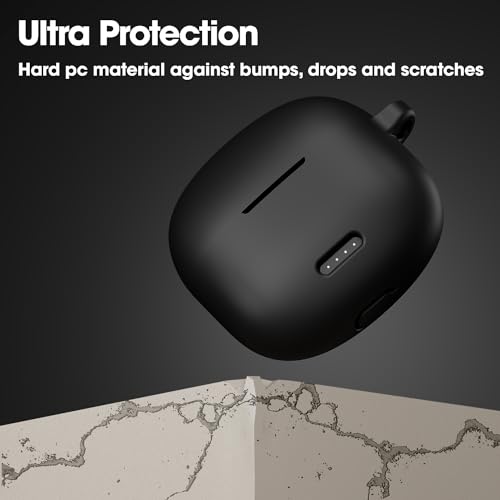 Image of Sounce Earphone Case Cover Compatible for Noise Buds VS104, Soft Silicone Skin Case Cover Shock-Absorbing Protective Case with Keychain [Front LED Visible] - Black