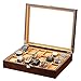 SGSG Caja de Reloj de 18 Ranuras Reloj de Pulsera de Madera Caja de Almacenamiento para Hombres Reloj/Vitrina de Reloj Práctico Organizador de Relojes (A)