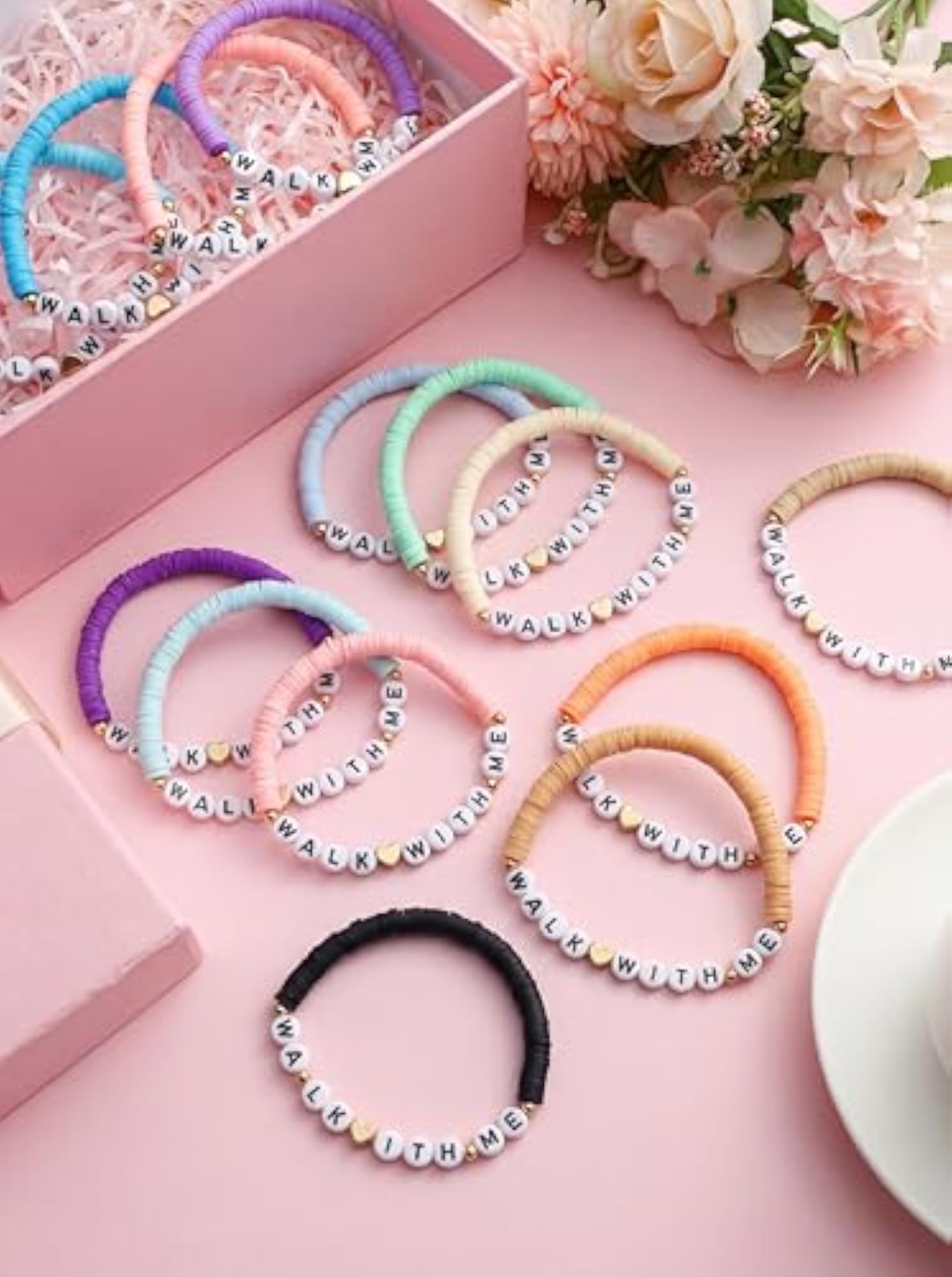 30 Pcs LDS Easter Gifts Clay Beaded Bracelets, Youth Theme