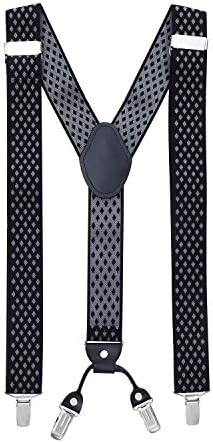 MASADA men's Braces , suspender with strong clips - smoothly adjustable 3.5 cm wide fits for up to 195 cm body height