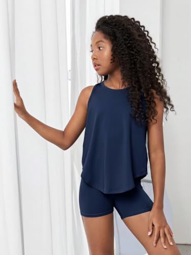 Image of BEAUDRM Girl's 2 Piece Workout Outfits Crop Top and Shorts Athletic Sets | Activewear Sets,Dance Sets,Tumbling Outfits,Hip Hop Dance Outfits,Cheer Practice Outfits for Girls