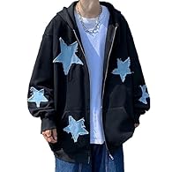 Material: The women harajuku streetwear long sleeve hoodie jacket is made of 100% polyester, soft and skin-friendly, comfortable and breathable, warm and durable, suitable for women. Design: Star pattern patchwork, drawstring hood, zip-up design, aes...