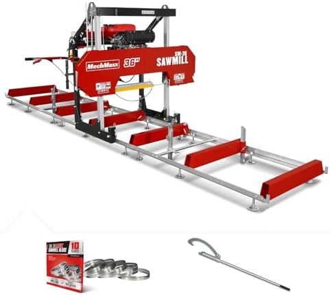 36" MAX Portable Sawmill, ZONSEN 25HP 750cc V-Twin Gas Power Engi...