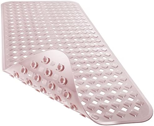Yimobra Original Bathtub Mat Non Slip, Bath Mats for Tub, Shower Mat with Drain Holes Suction Cups, Machine Washable, BPA, Latex, Phthalate Free, 88 x 40 cm, White