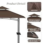 Grill Gazebo Replacement Top, 5 * 8 Outdoor BBQ Top Cover, Double Layer BBQ Gazebo Top Canopy for Model #L-GG001PST-F(Brown) - Image 4