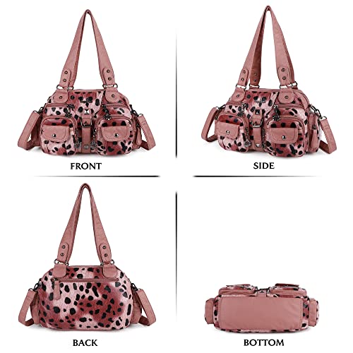 Image of Angel Kiss Hobo Crossbody Purses for Women Shoulder Bag Multipocket Soft Hobo Purses Removable Strap Leather Handbags