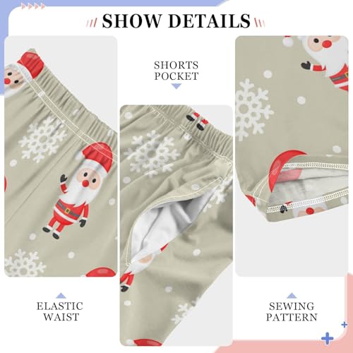 Boys' Pants Christmas Santa Claus Snowflake Long Bottoms Jogger Pants Elastic Waist Trousers with Pockets S-XL4