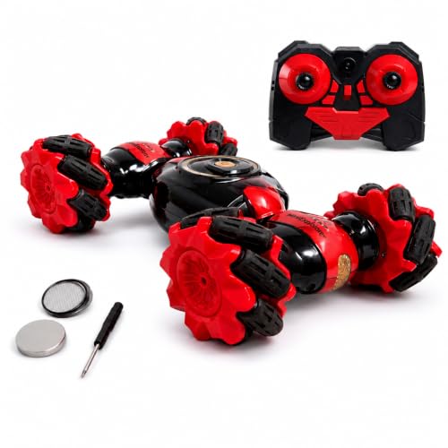 Image of MiniExplorer Hand Gesture Sensor RC Stunt Car 4x4WD | Double Sided Rotating Deformation Offroad Remote Control Car with Spray Smoke & LED Lights | 2.4GHz Control Monster Truck Toy for Boys 7-14 Years