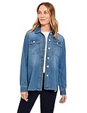 chaquetas usadas damas Cecil Camisa de mezclilla con aspecto de camisa con solapa de botón y bolsillos en el pecho