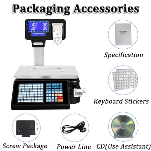Báscula digital comercial con doble pantalla y etiqueta miniatura 7