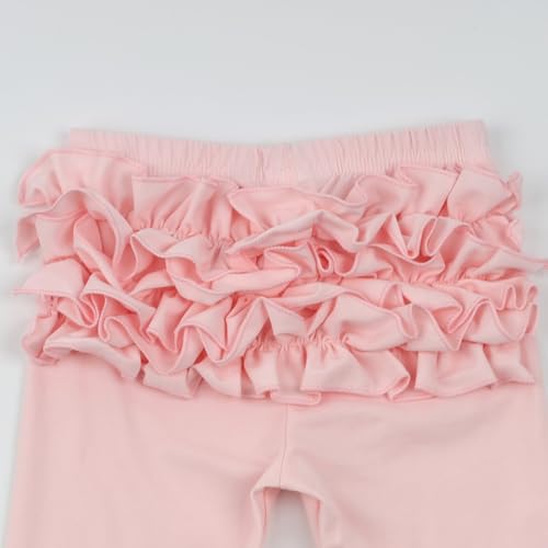 Image of HOOLCHEAN Baby Toddler and Little Girls Ruffles Buttocks Leggings Solid Color Pants