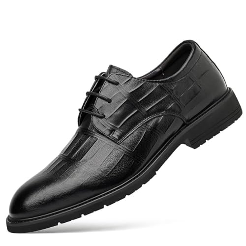 Men's Leather Lace Up Oxfords Business Casual Formal Shoes Office Work Low Top Dress Shoes Plus Size Casual Business Pointed Toe Suit Shoes
