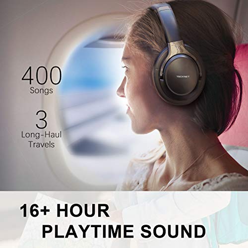 TECKNET Cuffie Wireless Bluetooth, Cuffie Over-Ear Bluetooth 5.0 con Bassi di Alta Qualità e Modalità Wireless/Cablata, Compatibile con iPhone, iPad, Samsung, Huawei, PC, TV