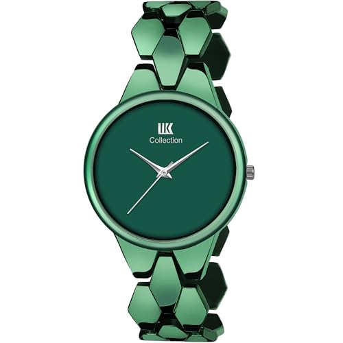 Image of IIK COLLECTION Watch for Women Round Dial |Analogue Quartz Movemnet Ladies Watch|Long Battery Life|Stainless Steel Adjustable Bracelet Chain Strap|Fancy Clasp Safety Watch for Woman