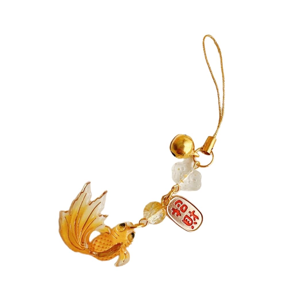 Sodeber Unisex Color Gold Gd Colorful Fish Star Beaded Phone Charm Pendant Handmade Sturdy Acrylics Fashion Accessory For Trendy Look