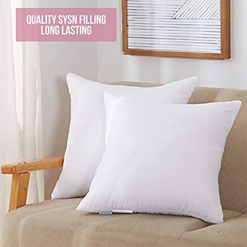 SYSN Cushion Inserts 18"x18" Pack Of 4 White Cushion Pads Bounce Back Hollow Virgin Fibre Fillers Plump Cushion for Sofa,Beds,Chairs,Outdoor 45cm x 45cm Cushion inners