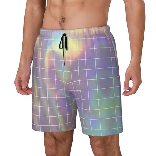 Reflective Square Breathable Fit Trends Men's Swim Trunks Board Short with Waist Elastic Band Swimming Trunks2