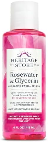 HERITAGE STORE Rosewater & Glycerin Hydrating Facial Splash, 4oz
