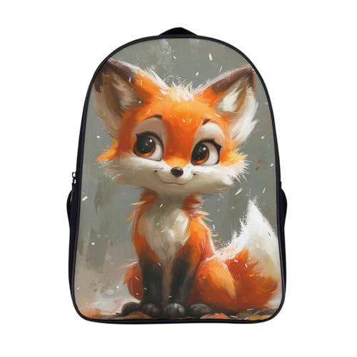 Mochilas escolares para niños con diseño de zorro animado y gran capacidad 40cm