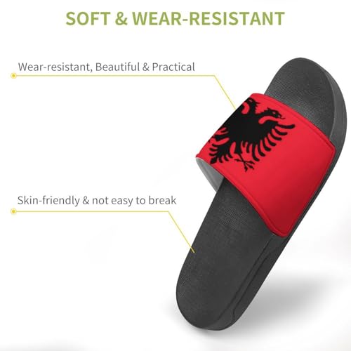 Vintage Albania Albanian Ea-gles Flag Shower Slippers for Women Men Casual Non-Slip Slide Sandals Beach Bathroom Shoes3