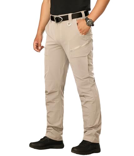 NAVEKULL Men's Lightweight Tactical Hiking Pants Quick Dry Stretch Multi-Pockets Outdoor Work Cargo Pants2