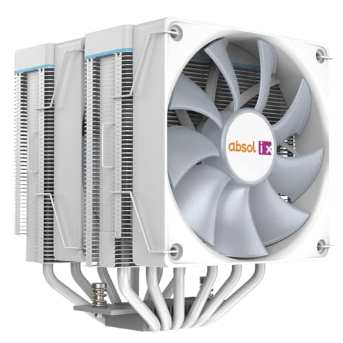 Image of IX20 ARGB Air Cooling Fan, Twin Tower CPU Cooler, White | 6 Copper Heat Pipes, 5.00 x 5.4 x 6.2 inches, AMD AM4 /AM5 and Intel LGA 115X /1200 /1366 /1700 /1851 /2011, 265W TDP