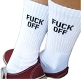Qrupoad Mens Novelty Crew Tube Socks with Funny Sayings Unisex Cotton Socks