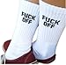 Qrupoad Mens Novelty Crew Tube Socks with Funny Sayings Unisex Cotton Socks