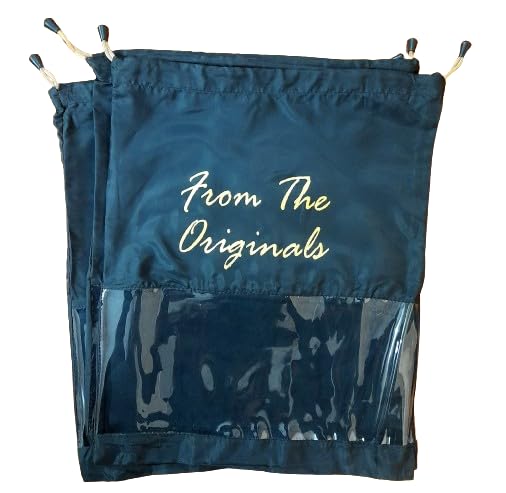 Shoe Bag for Travel with Transparent Window and Stoppers/Shoe Cover/Pouch - Drawstring Lock, Reusable Luxury Fabric Kitbag(Pack of 3 Bags, Travel Accessories) (Black, Polyester)-image-44