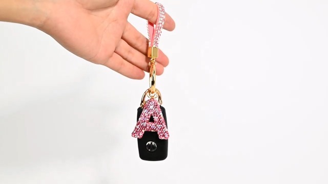 Bling Initial 'T' Keychain For Women - Sparkly Rhinestone Letter With Bear Charm, Silver - View #7