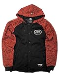 Ecko Mens Black & Red Hoodie Snap Front Jacket Small