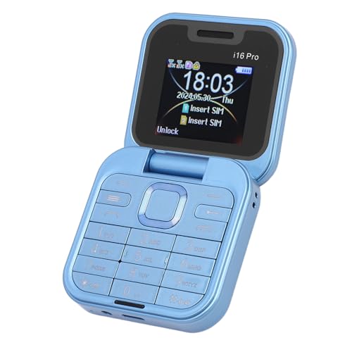 Zunate Mini Teléfono Móvil con Tapa 2G, Teléfono Celular Plegable con 2 Ranuras para Tarjetas SIM, Pantalla Pequeña de 1,77 Pulgadas, Teléfono con Tapa Desbloqueado (Blue)