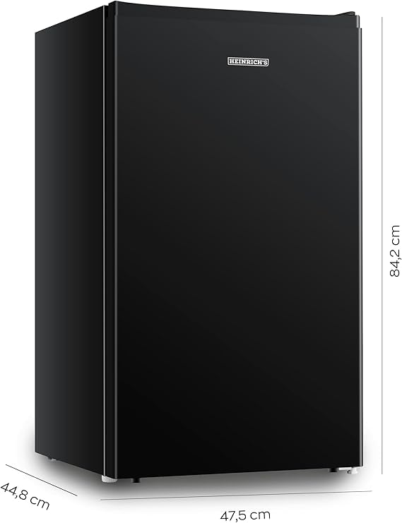 Heinrich´s Getränkekühlschrank 94L klein kompakt leise: 36db Mini-Bar; Tisch-Kühlschrank mit 7 Temperaturstufen, Mini Kühlschrank freistehend, perfekt geeignet für Büro Camping Garten Outdoor,schwarz