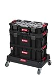 Chariot à outils XL   Mallette d'atelier   Série ausQ Brick   Avec de nombreux accessoires   L x P x H en cm : 53 x 38 x 98 cm   Mobile polyvalent   Pour usage privé et commercial