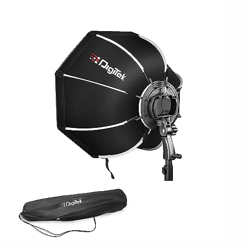 Image of DIGITEK DSBH-120 (120cm) Lightweight & Portable Soft Box Comes with S2 Type Bracket & 2 Diffuser Sheets | Carrying Case | Compatible with All Flash Speedlights (DSBH-120)